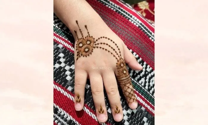 Floral Side Hand Mehendi for Kids Floral Side Hand Mehendi for Kids