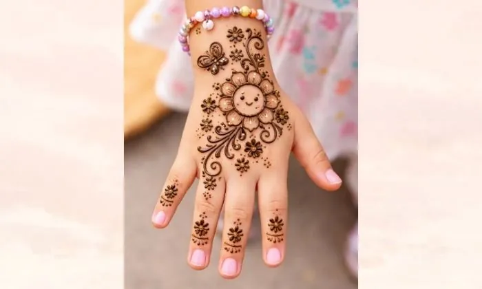 Cute Floral Kids Mehendi Cute Floral Kids Mehendi