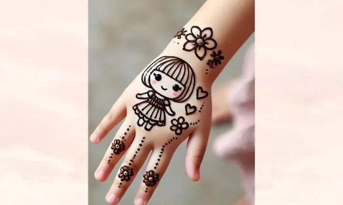 Doll Inspired Mehendi Design for Kids Doll Inspired Mehendi Design for Kids