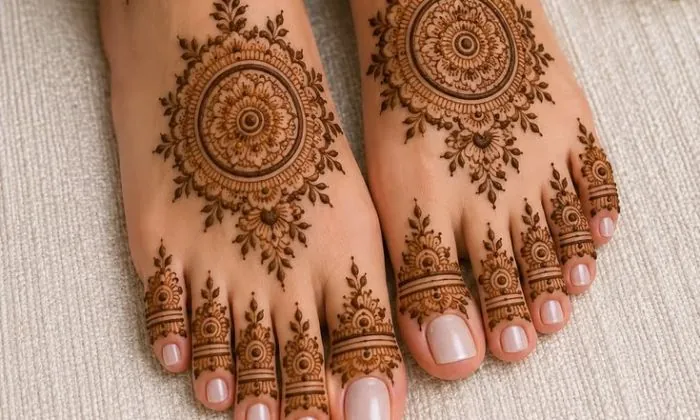 Detailed Mandala Feet Mehndi Design
