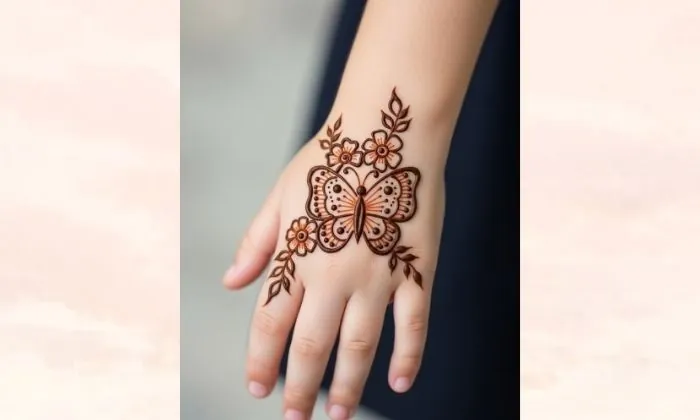 Butterfly Mehendi Design for Kids Butterfly Mehendi Design for Kids
