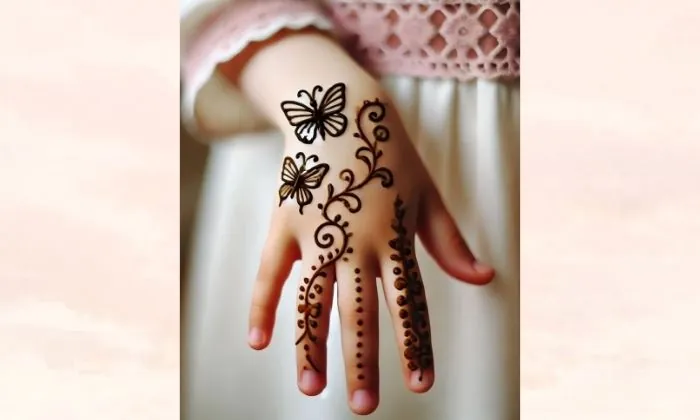 Butterfly Vine Mehendi Design for Kids Butterfly Vine Mehendi Design for Kids