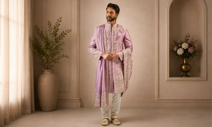 Onion Pink Sherwani