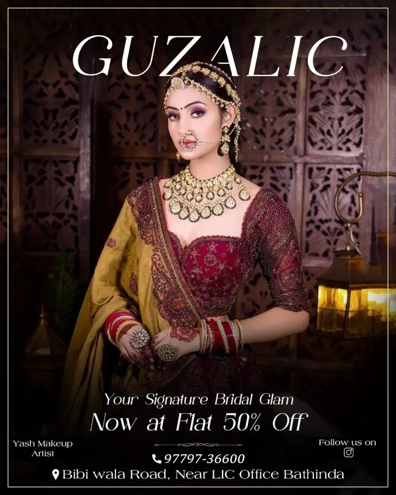 Bridal Makeup Artist portfolio by 𝗚𝘂𝘇𝗮𝗹𝗶𝗰 𝗟𝘂𝘅𝘂𝗿𝗶𝗼𝘂𝘀 𝗦𝗮𝗹𝗼𝗻-Best Makeup Artist in Bathinda/Salon/Treatment for Pigmentation/Beauty Academy/Spa Centre in Bathinda - Photo 2